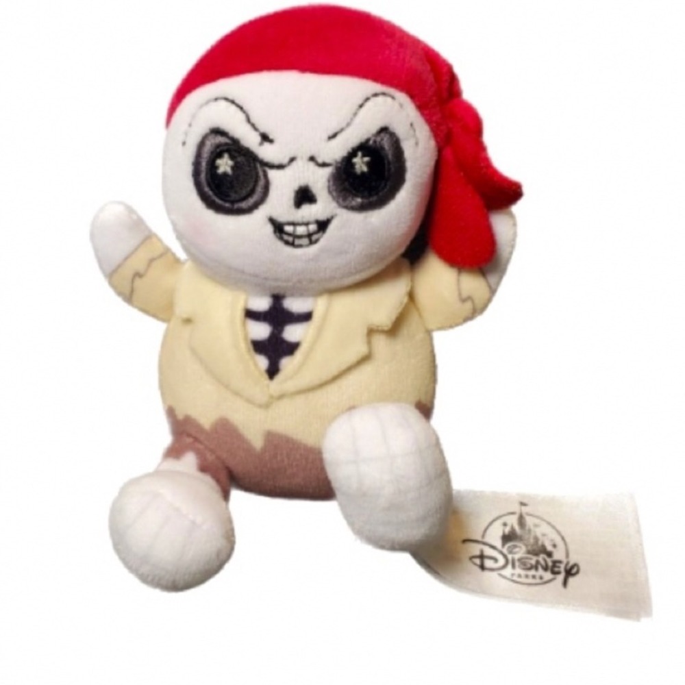 Disney Parks Pirates of the Caribbean‎ Skeleton Plush Red Bandana Yellow Jacket